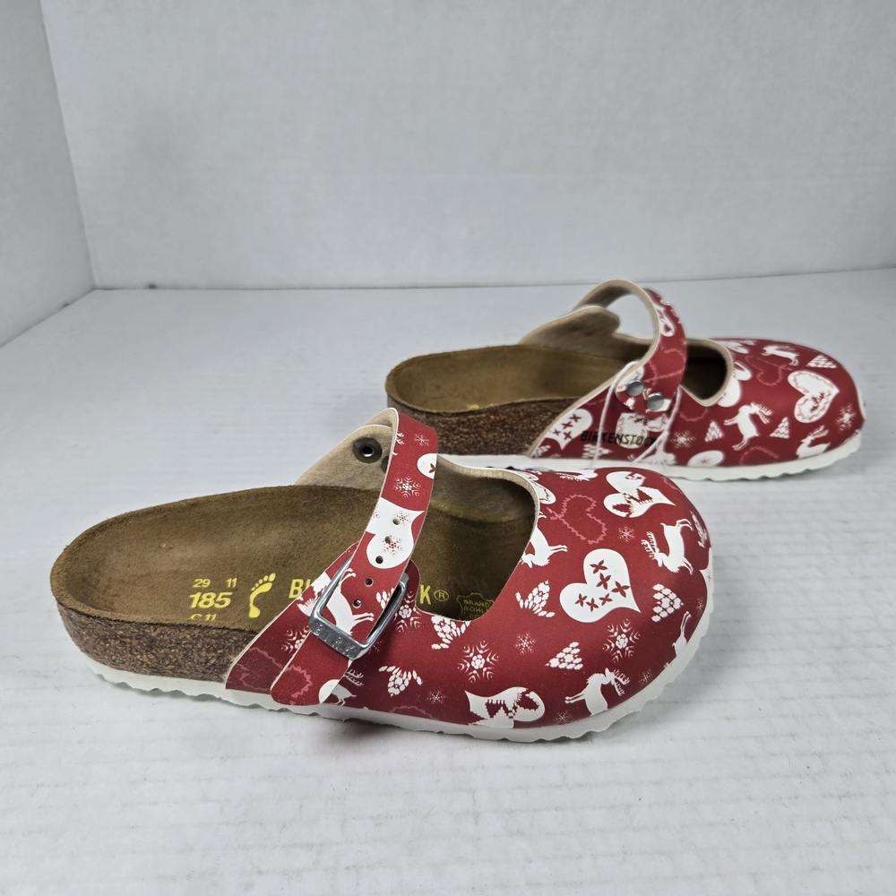 Birkenstock Maria Kids Kinder Reindeer Heart Red Clog Mules EU 29 US C11 toddler - Picture 3 of 10
